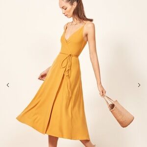 Reformation Mustard Yellow Dress